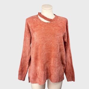 Elodie Cutout Neck Chenille Knit Sweater